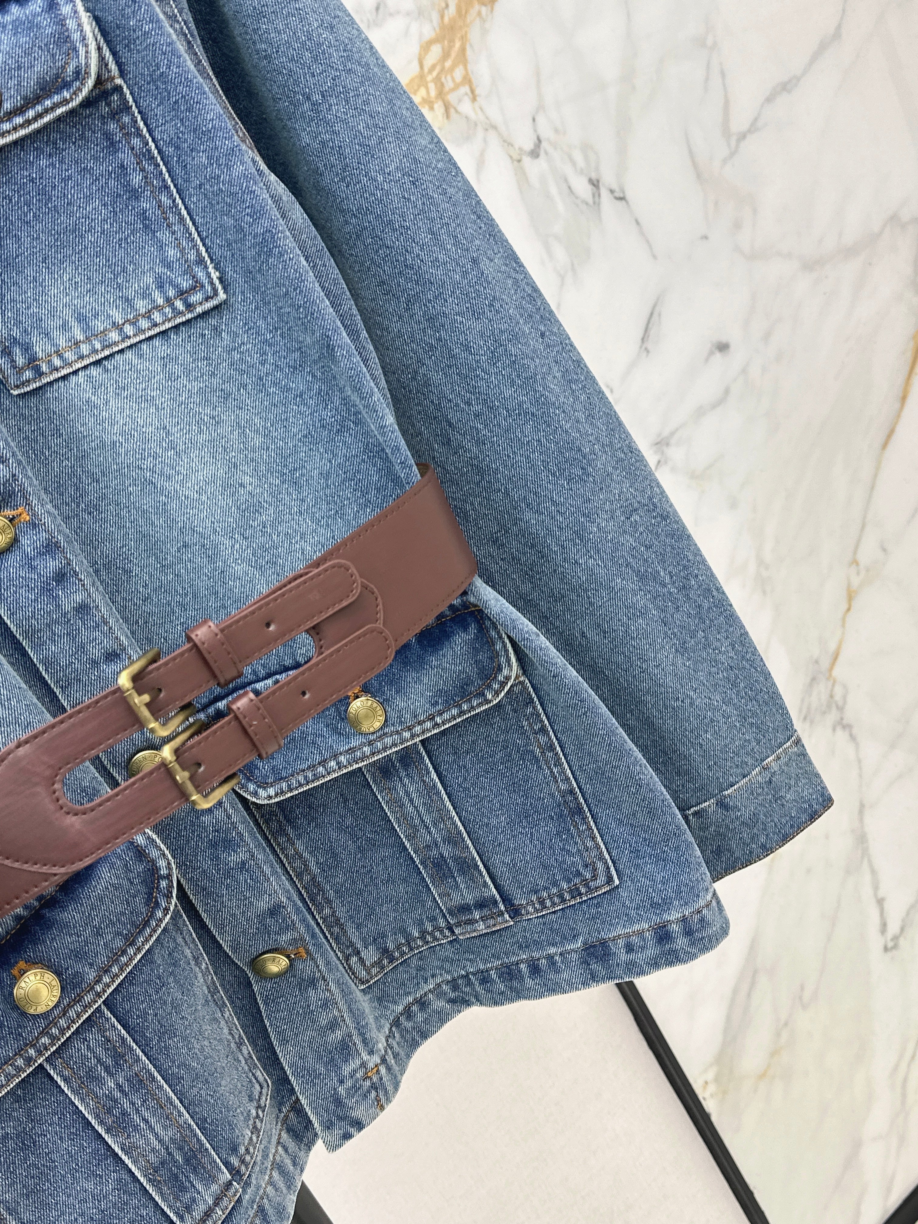 Vintage distressed denim jacket