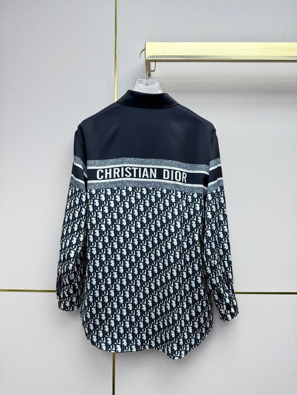 Printed color-blocked shirt