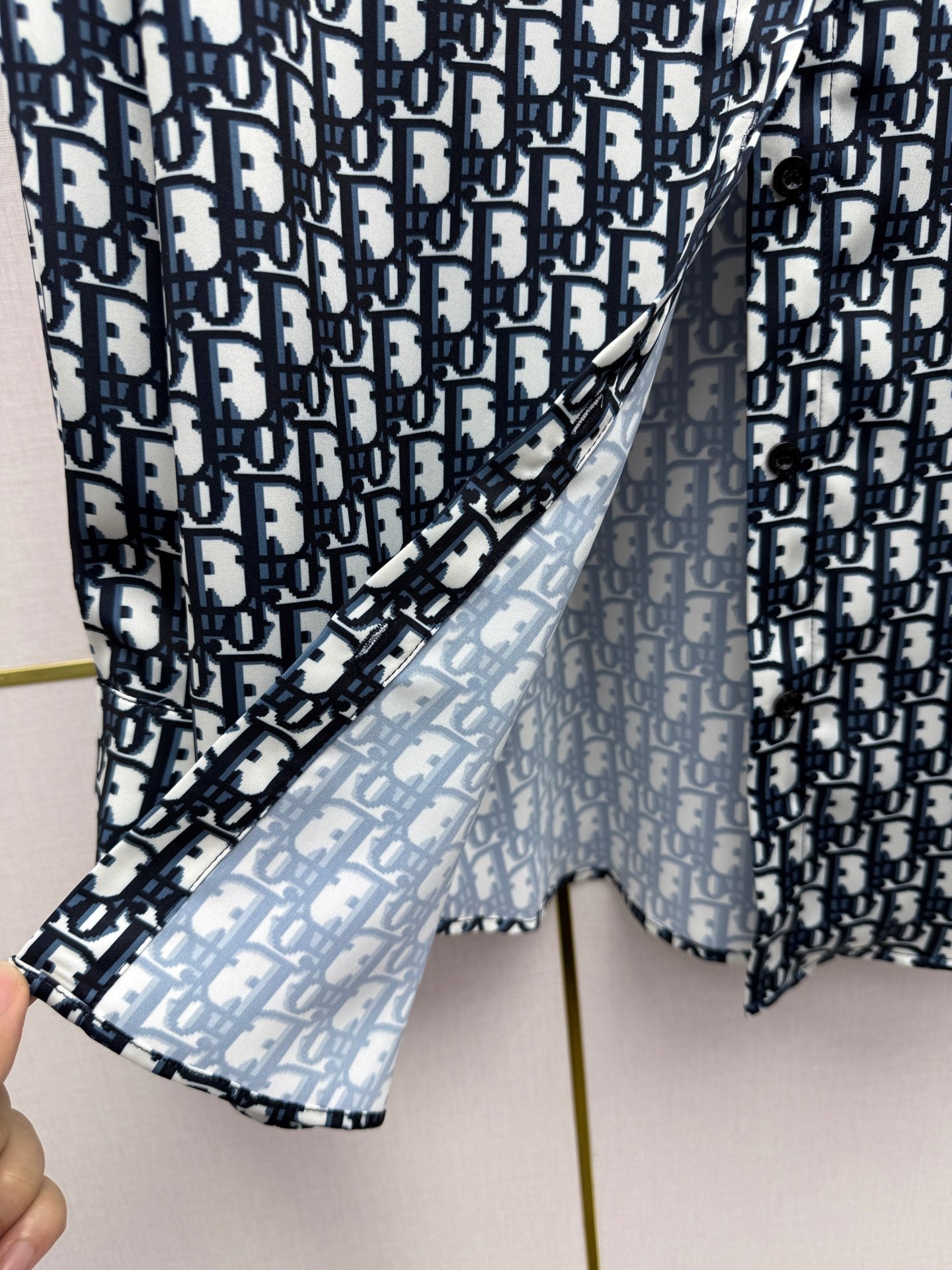 Printed color-blocked shirt
