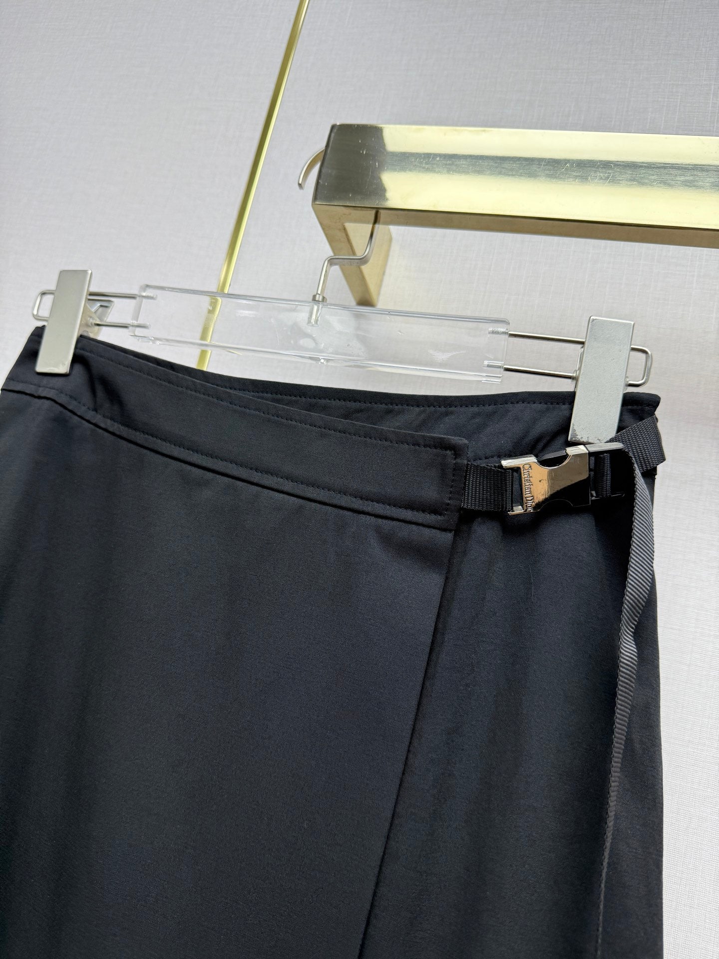 Side-button midi skirt