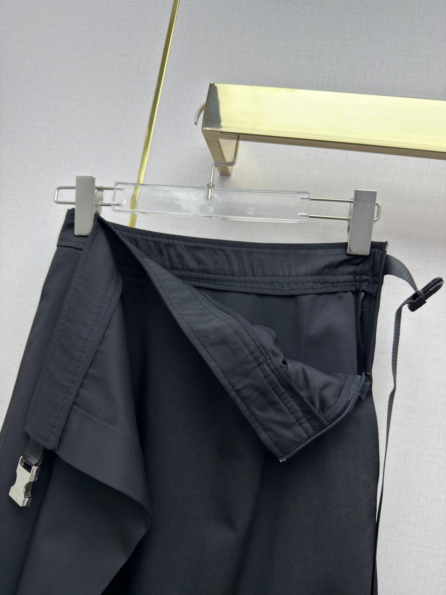 Side-button midi skirt