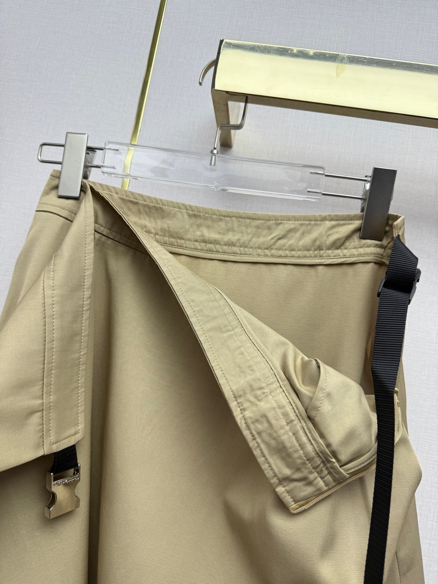 Side-button midi skirt