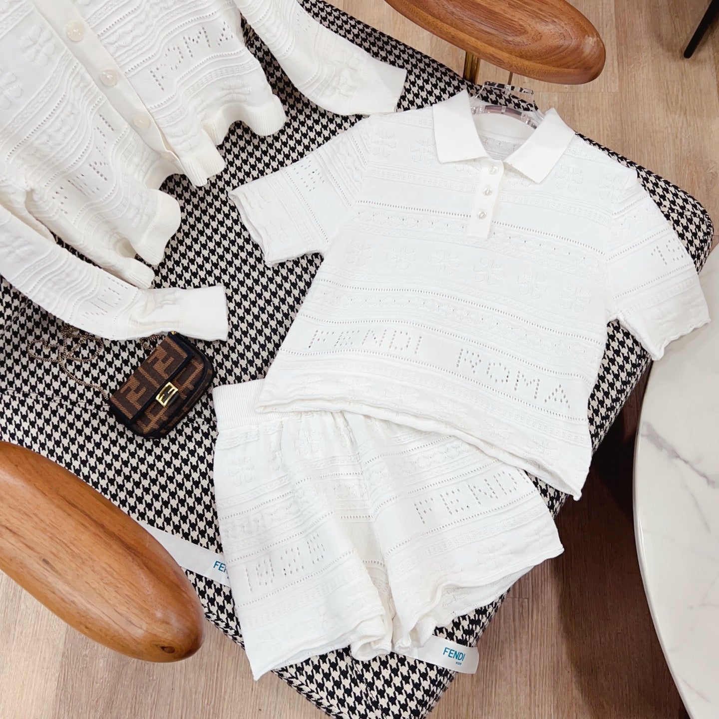 White openwork set