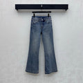 Embroidered Letter Straight-Leg Jeans