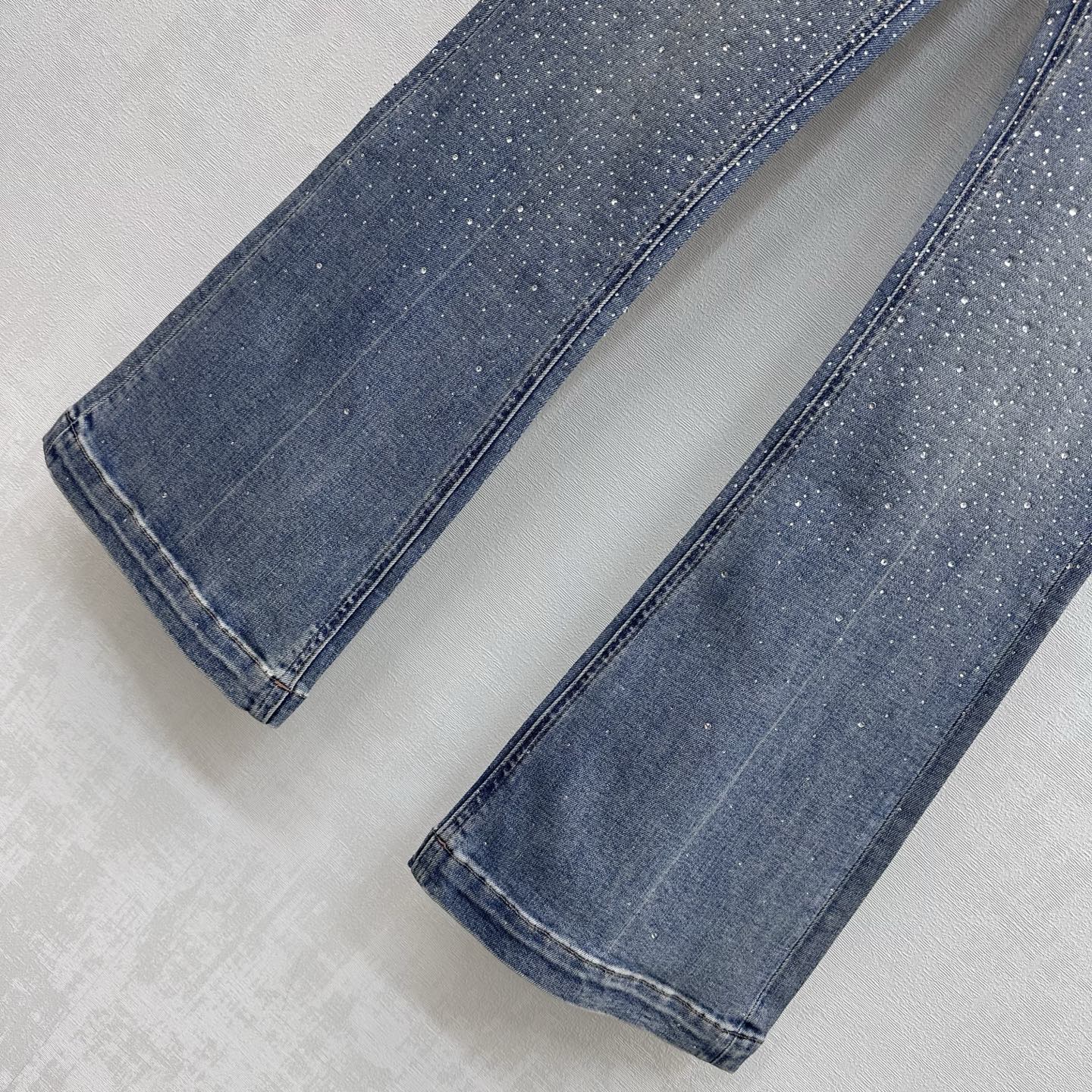 Embroidered Letter Straight-Leg Jeans