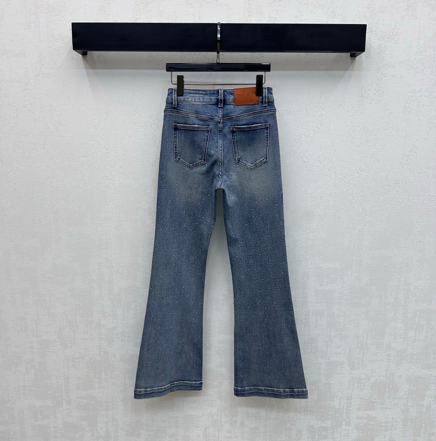 Embroidered Letter Straight-Leg Jeans