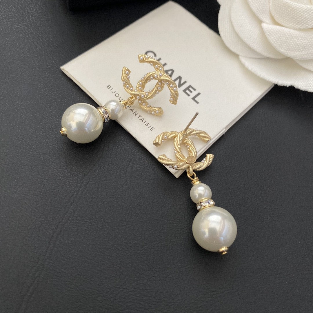 Braided Rope Pearl Stud Earrings