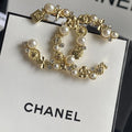 Perfume Bottle Pearl Camellia Crystal Letter Combination Brooch