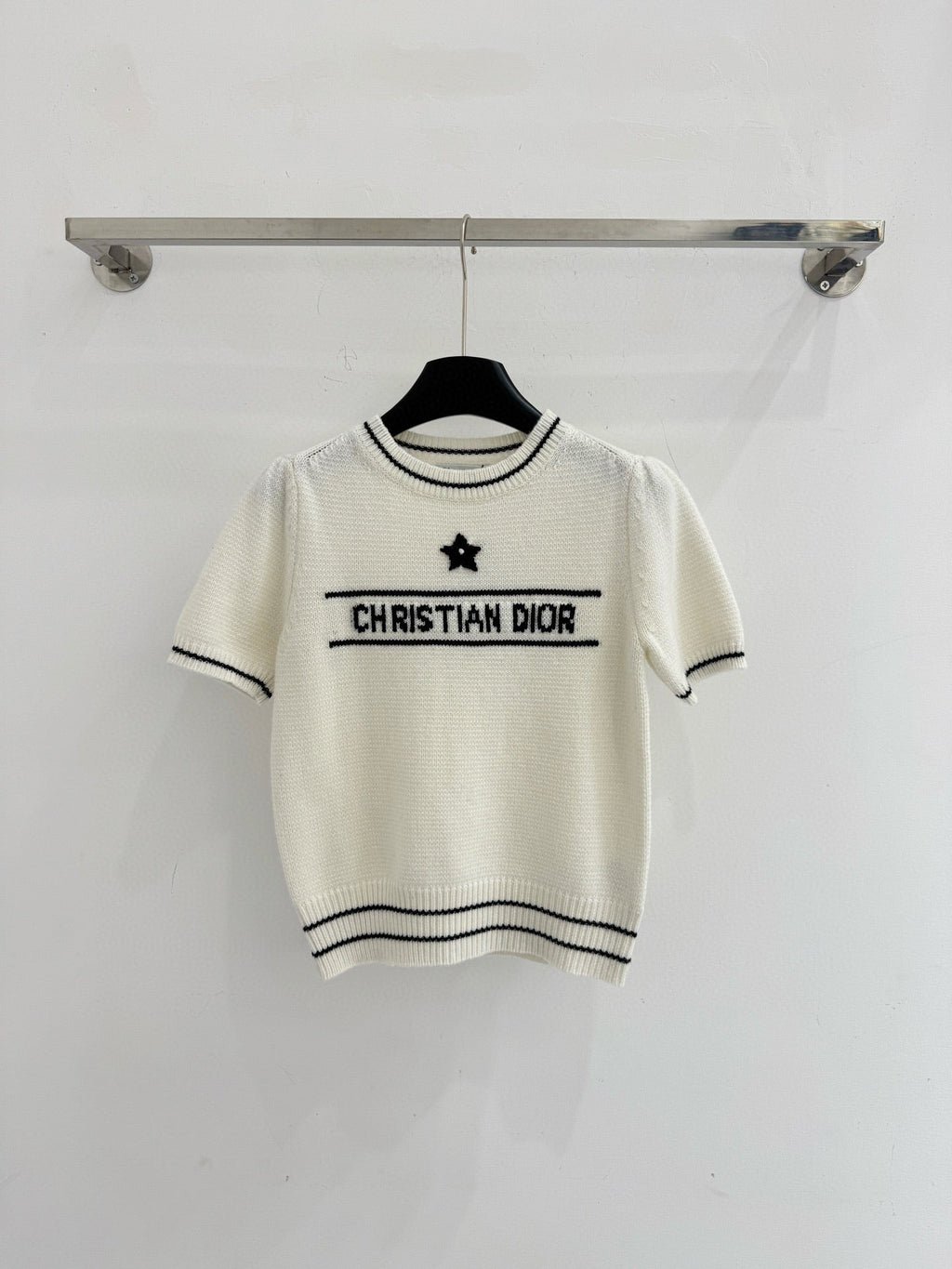 Five-pointed star logo crew neck sweater