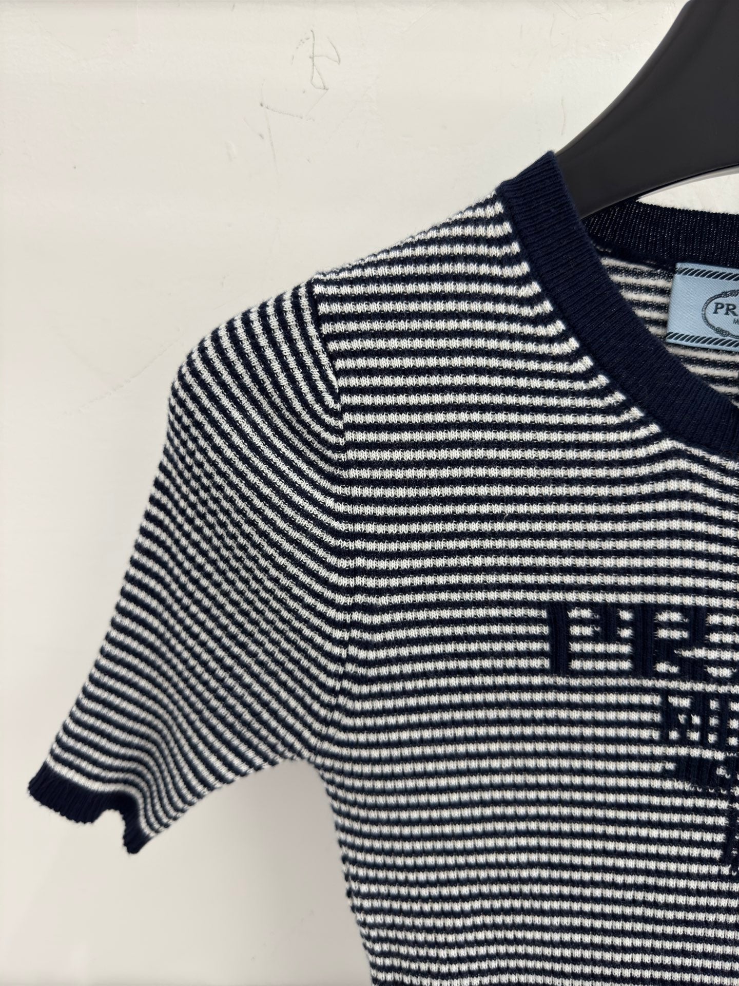 Slim-fit short-sleeved knit top