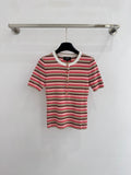Slim-fit short-sleeved knit top