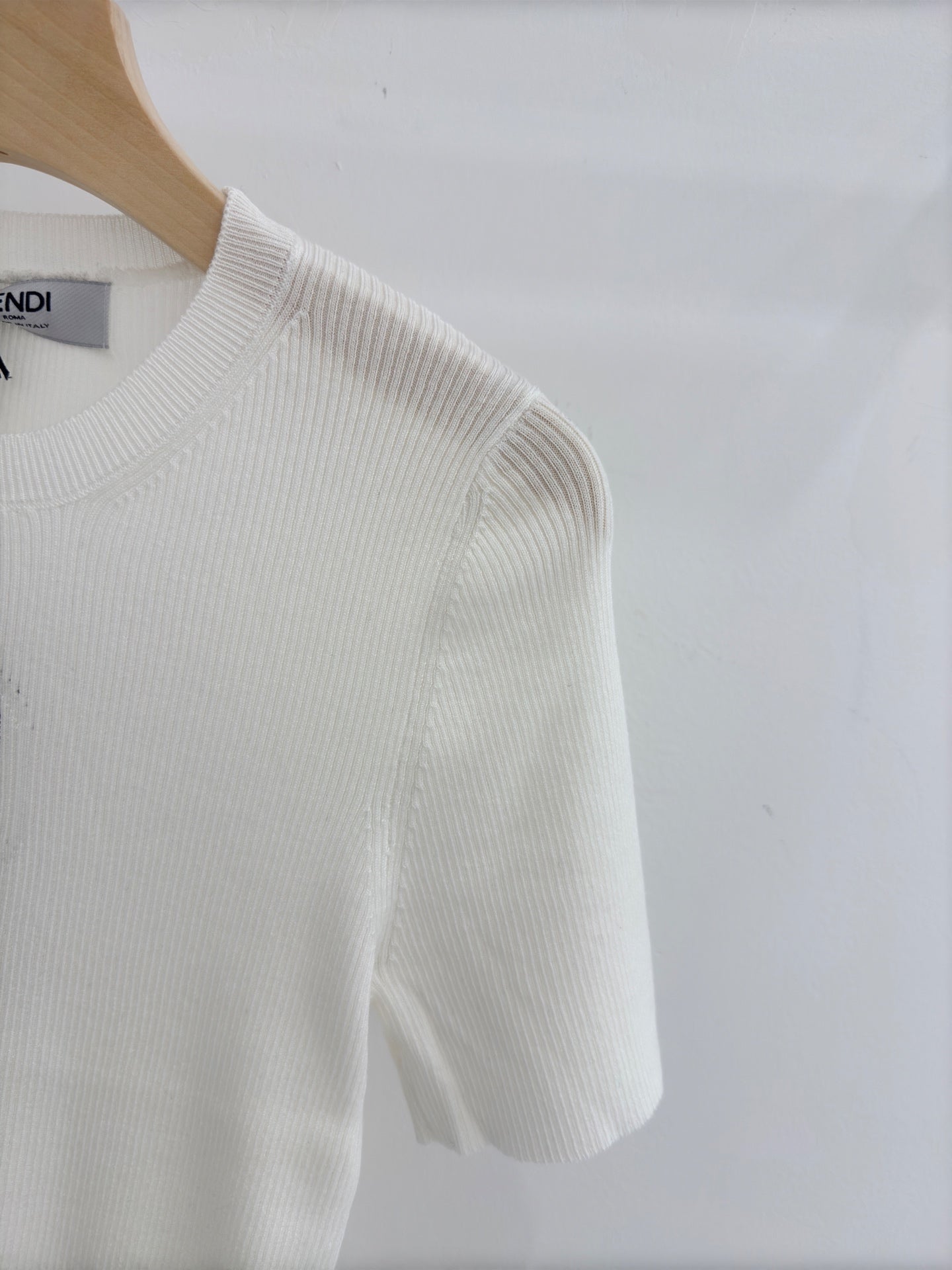 Openwork Pattern Knit Short-Sleeve T-Shirt