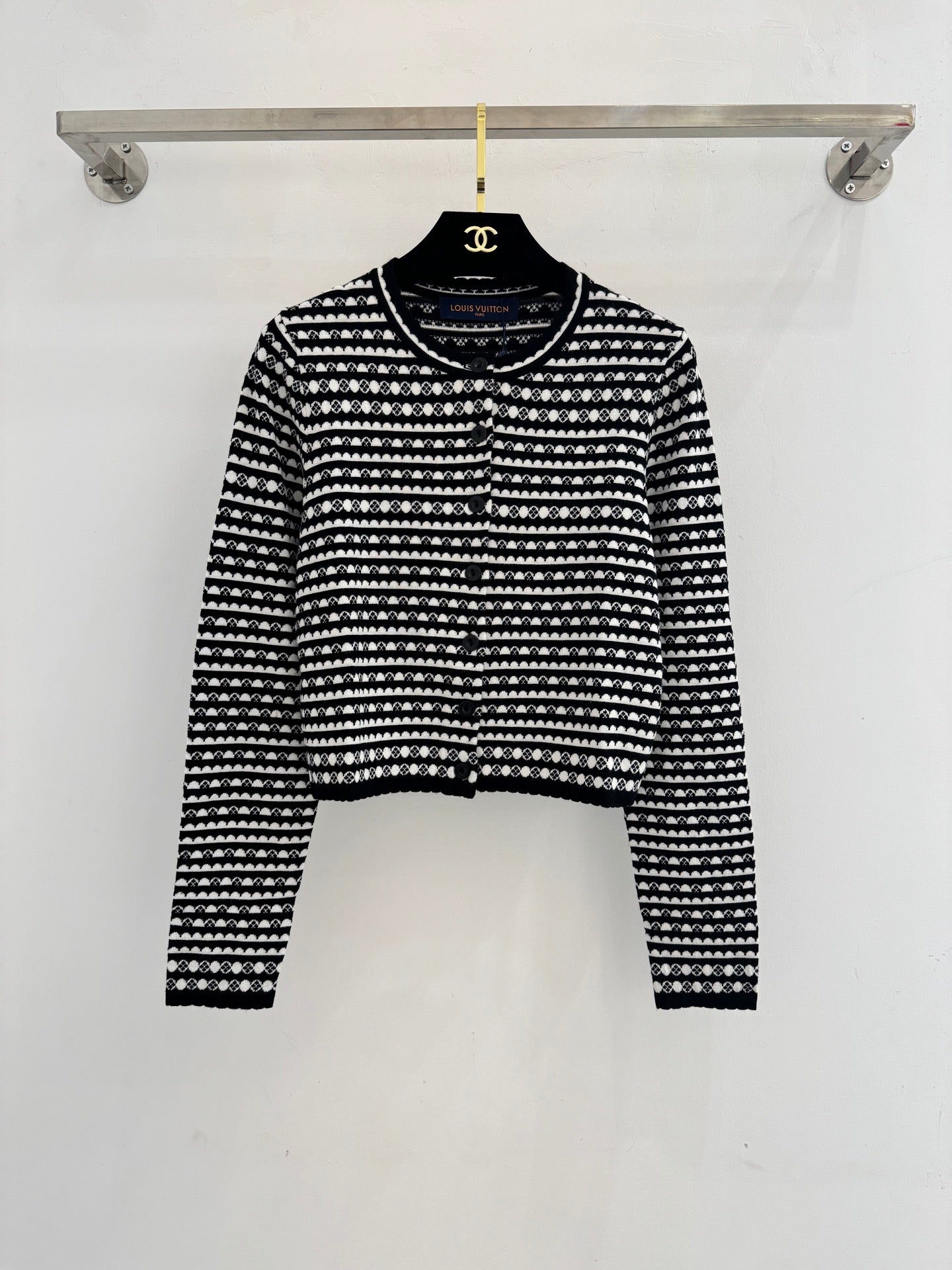 Color-blocked striped knit sweater