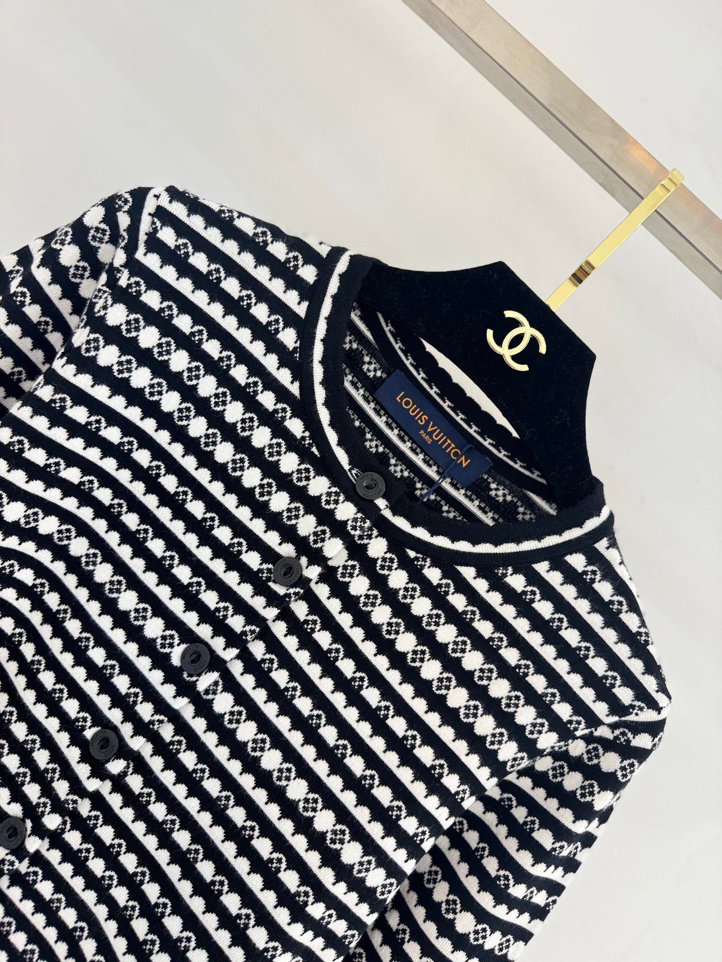 Color-blocked striped knit sweater