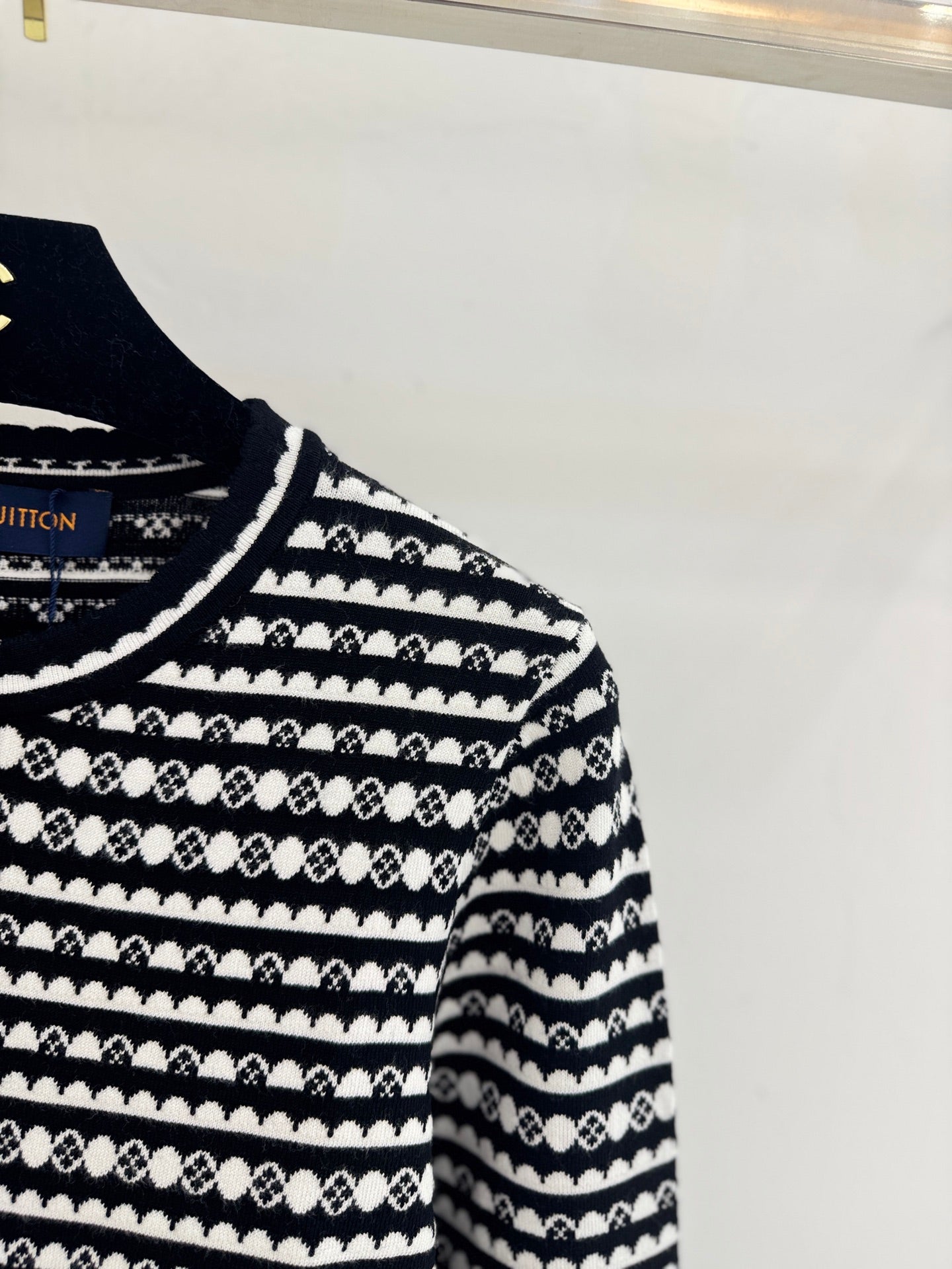 Color-blocked striped knit sweater