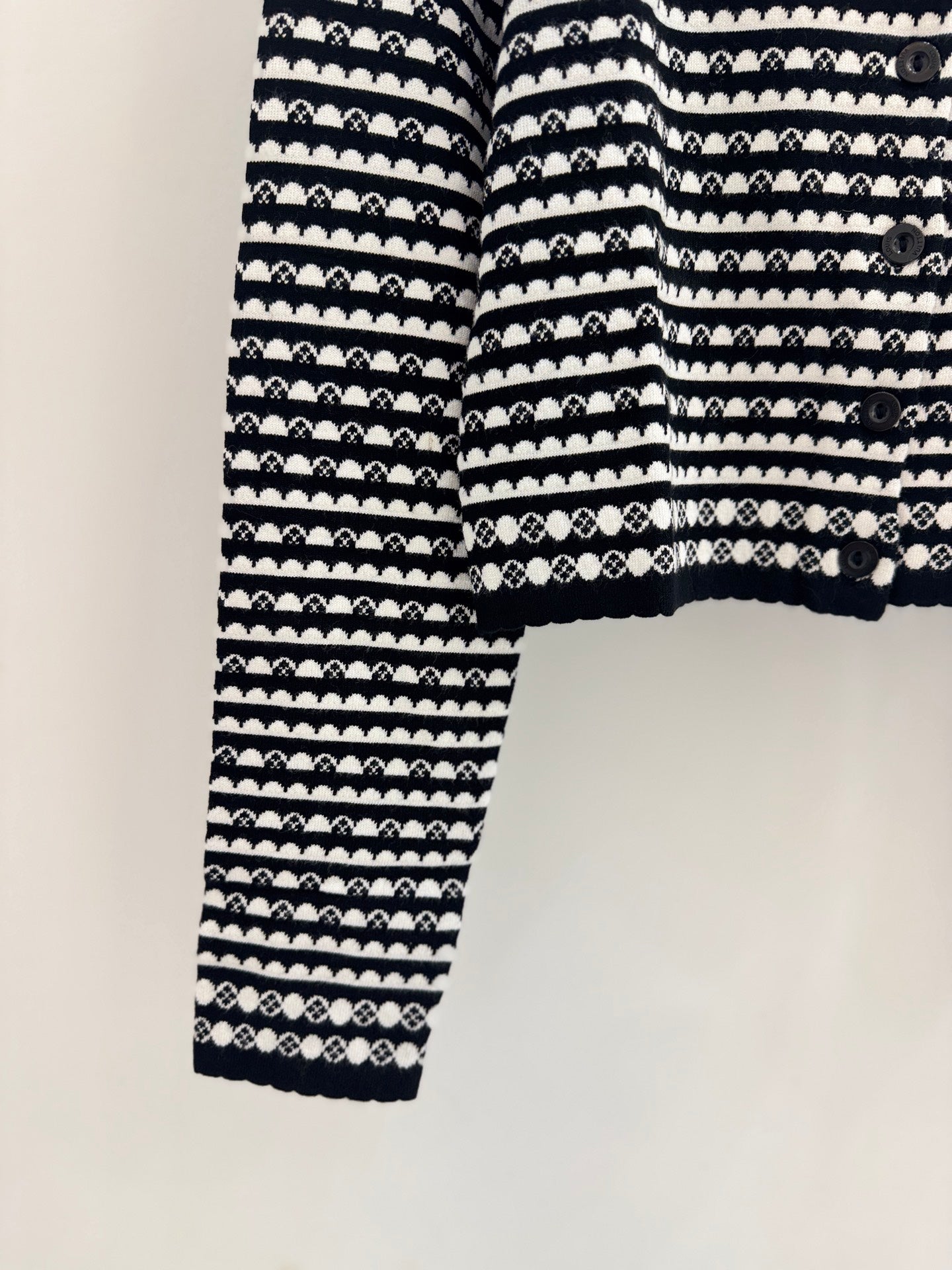 Color-blocked striped knit sweater