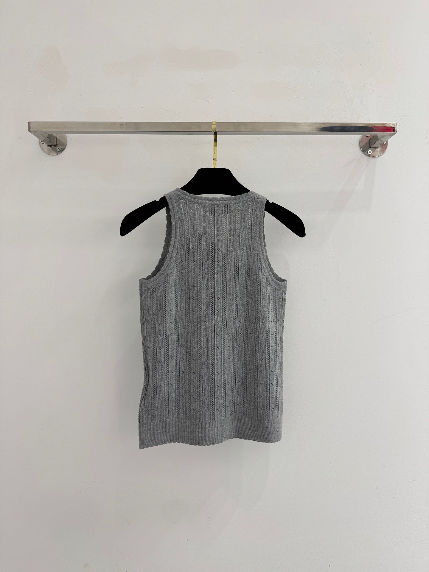 Lace-trimmed halter top