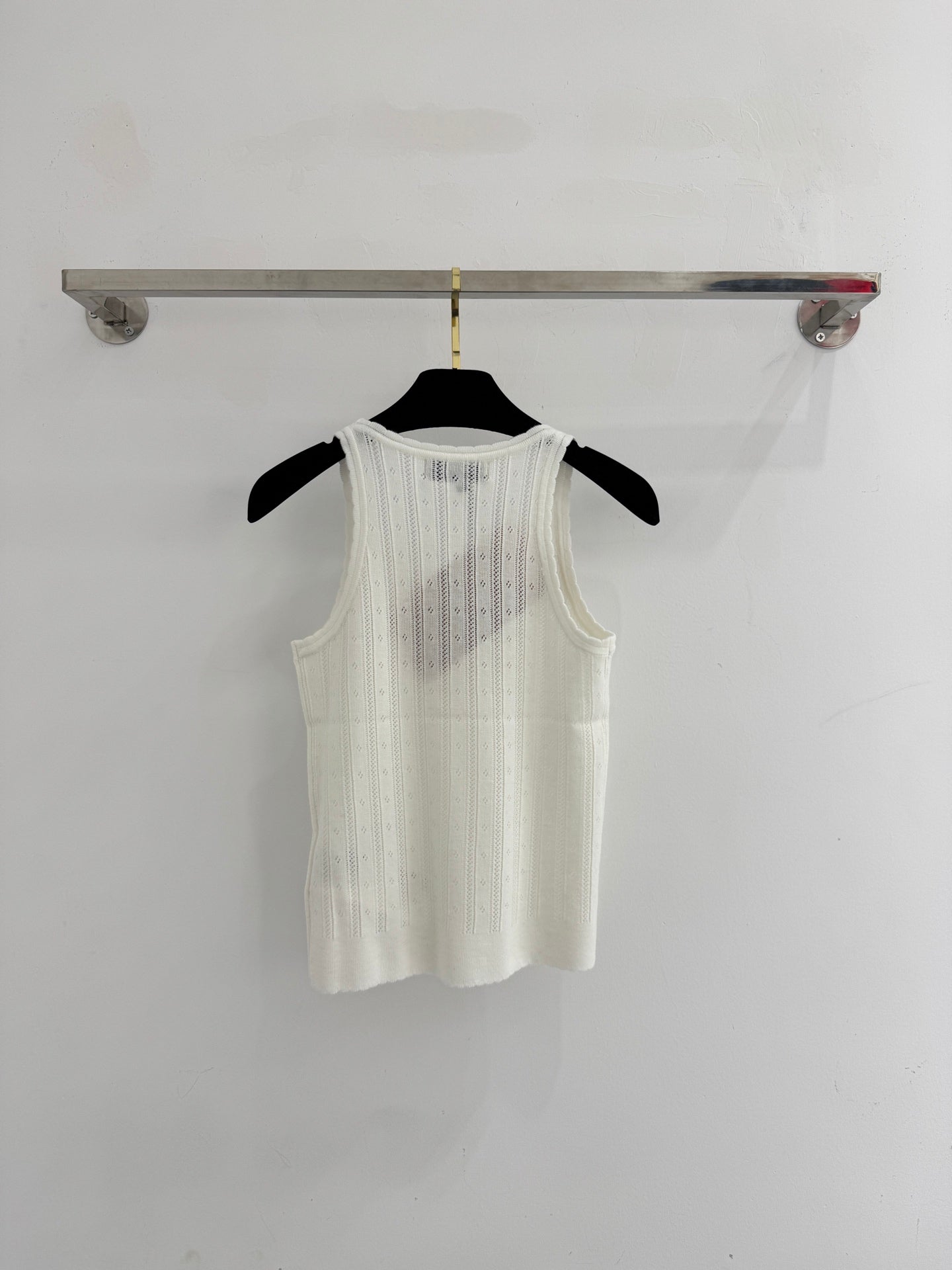 Lace-trimmed halter top