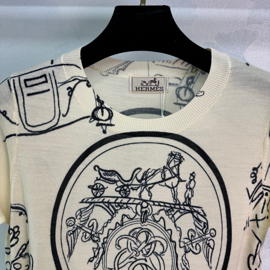 Printed Knit Short-Sleeve T-Shirt