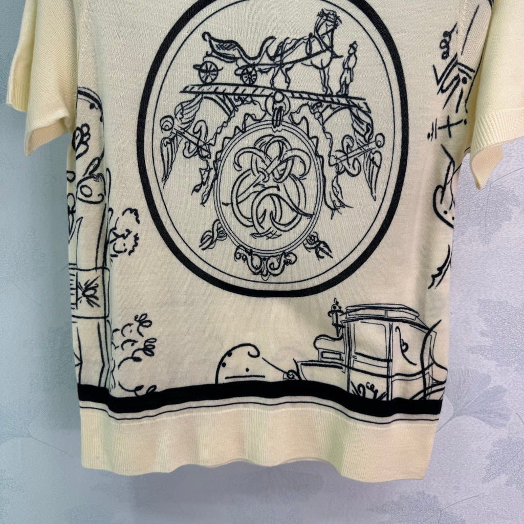 Printed Knit Short-Sleeve T-Shirt