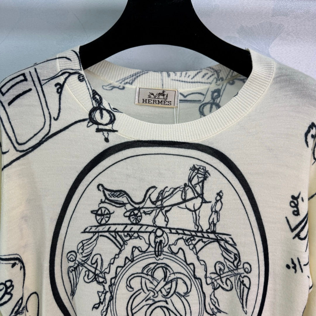 Printed knit long sleeve