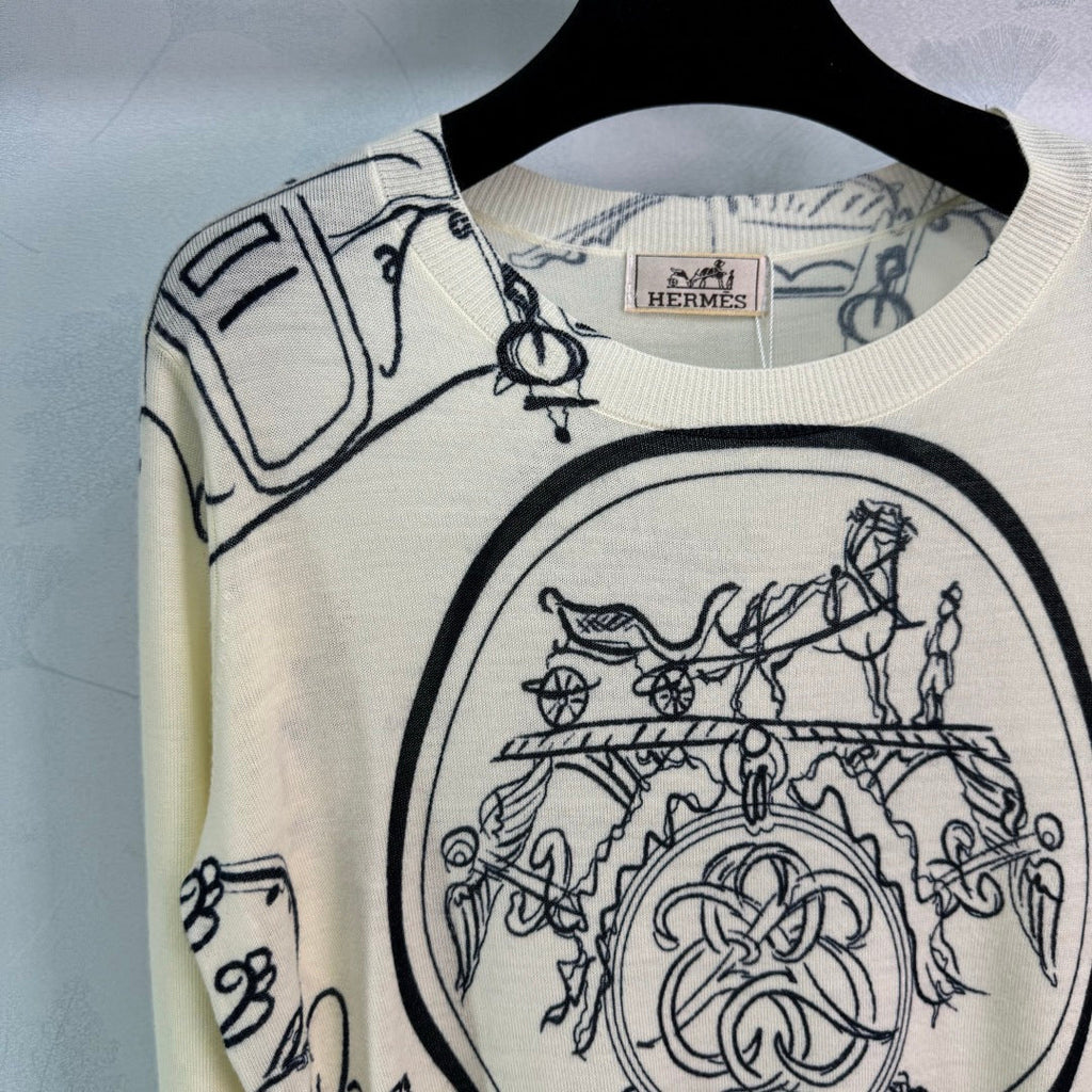 Printed knit long sleeve
