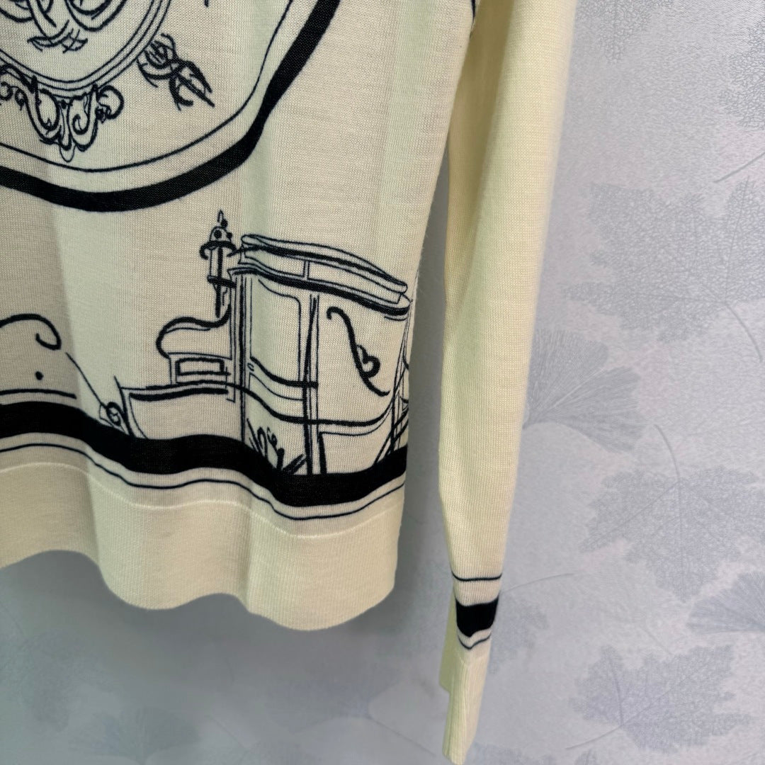 Printed knit long sleeve