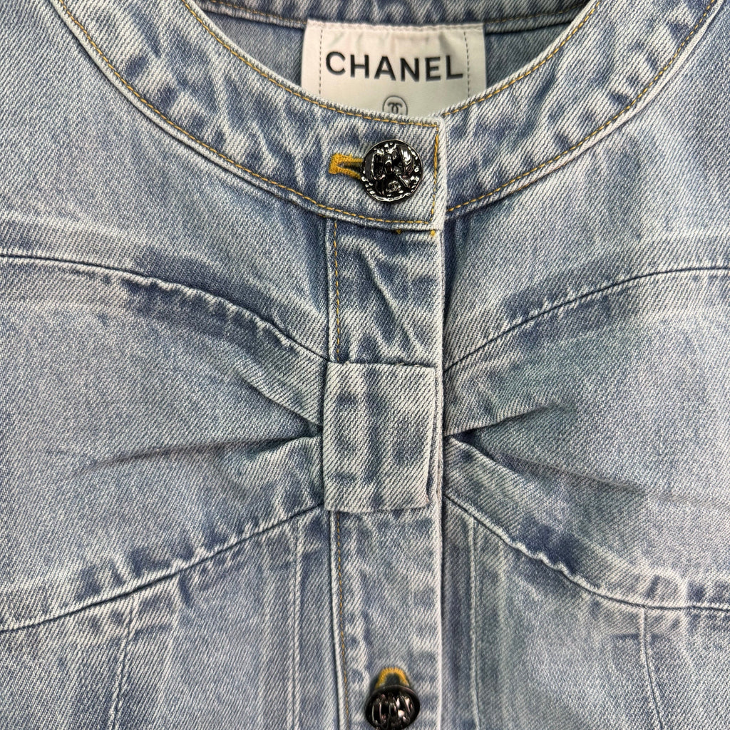 Bow-Tie Denim Vest