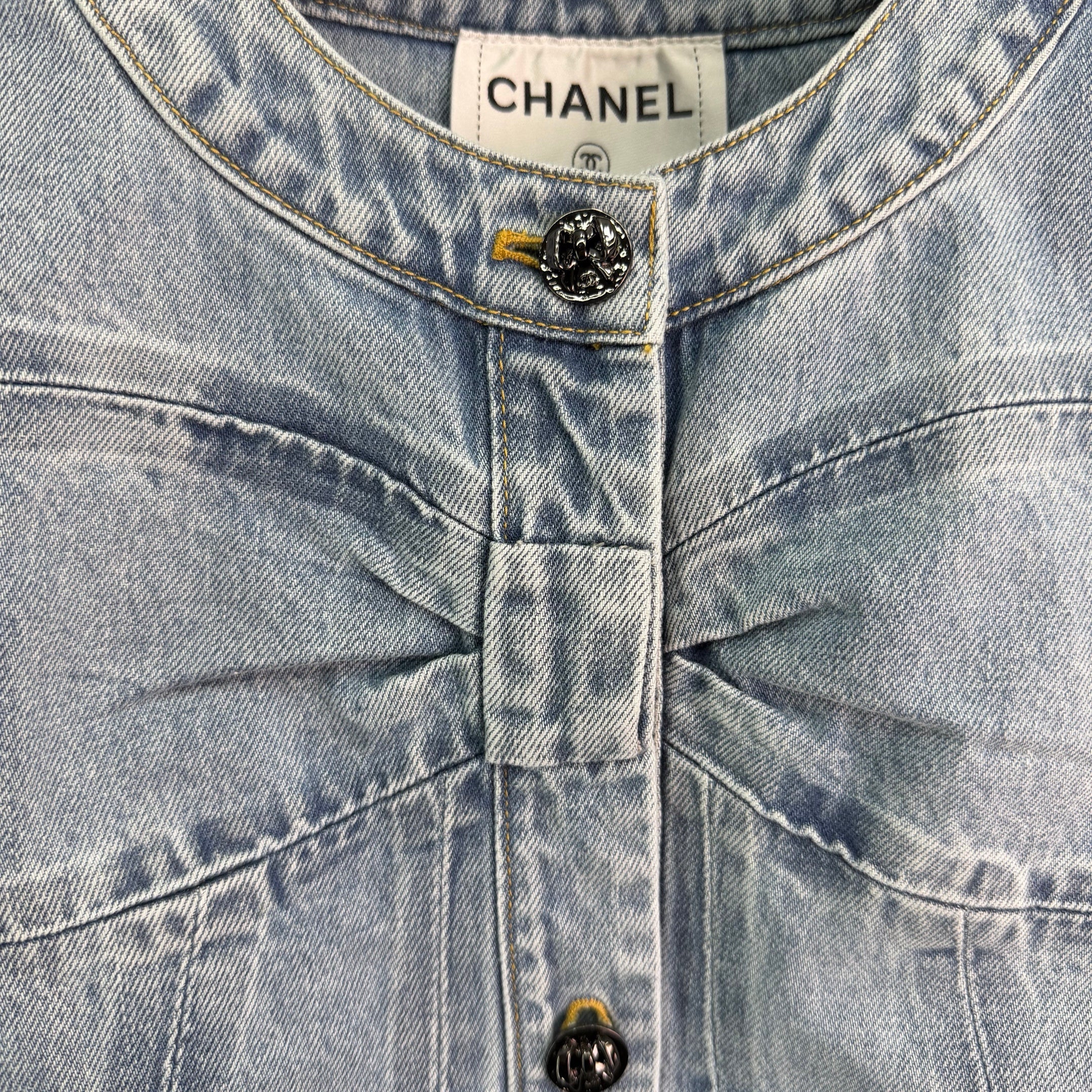 Bow-Tie Denim Vest