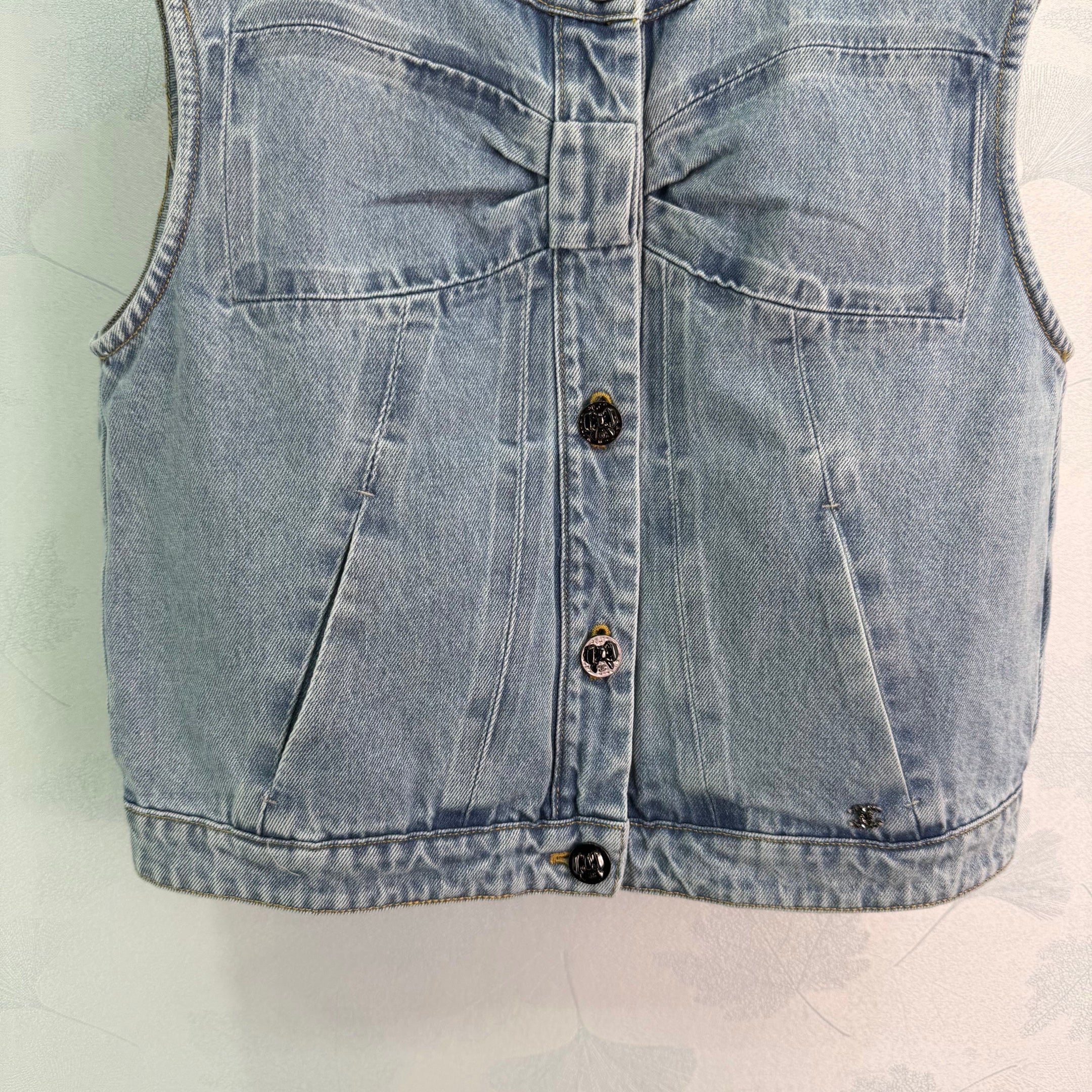 Bow-Tie Denim Vest