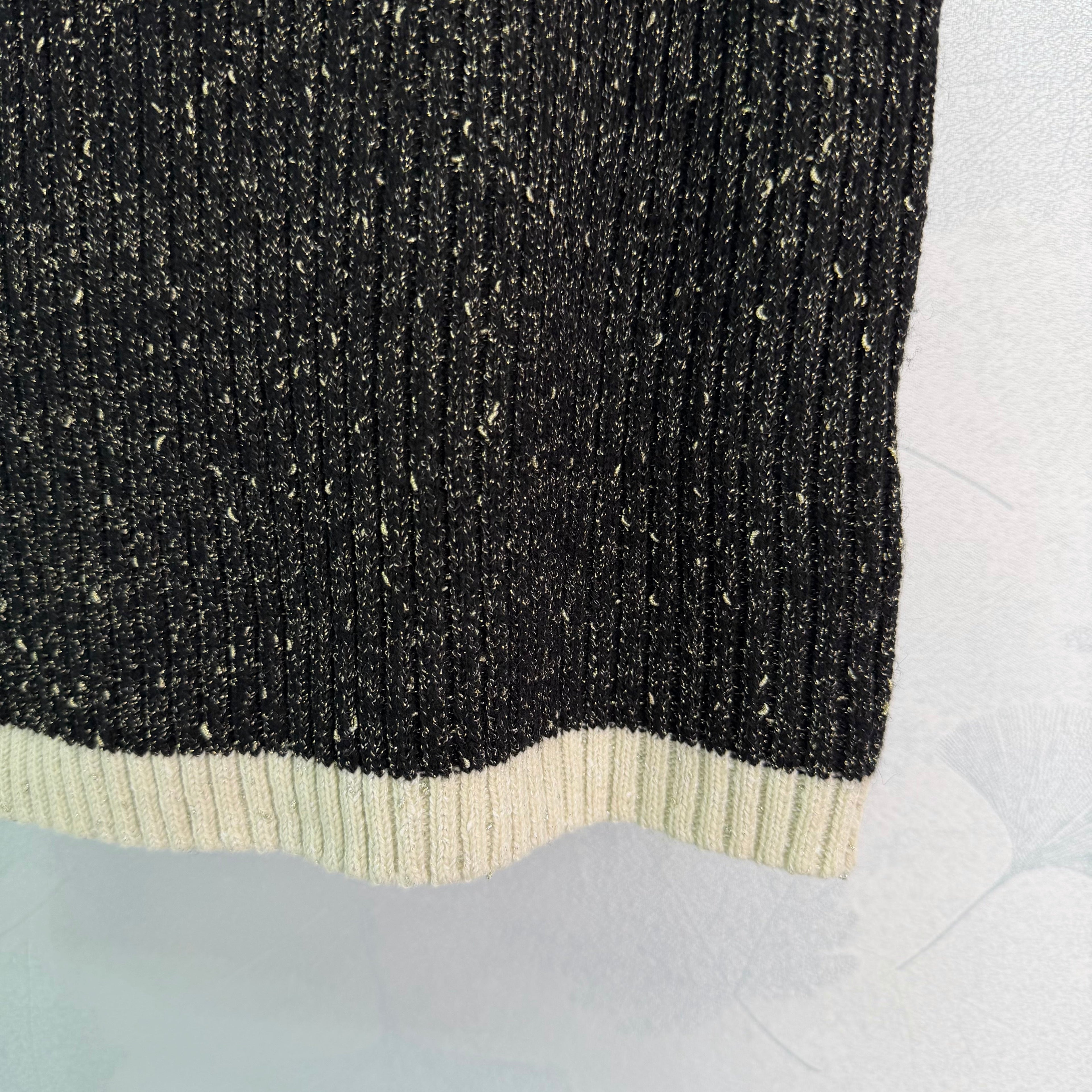 Black tweed-blend knit vest