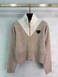 Zippered Knit Sweater