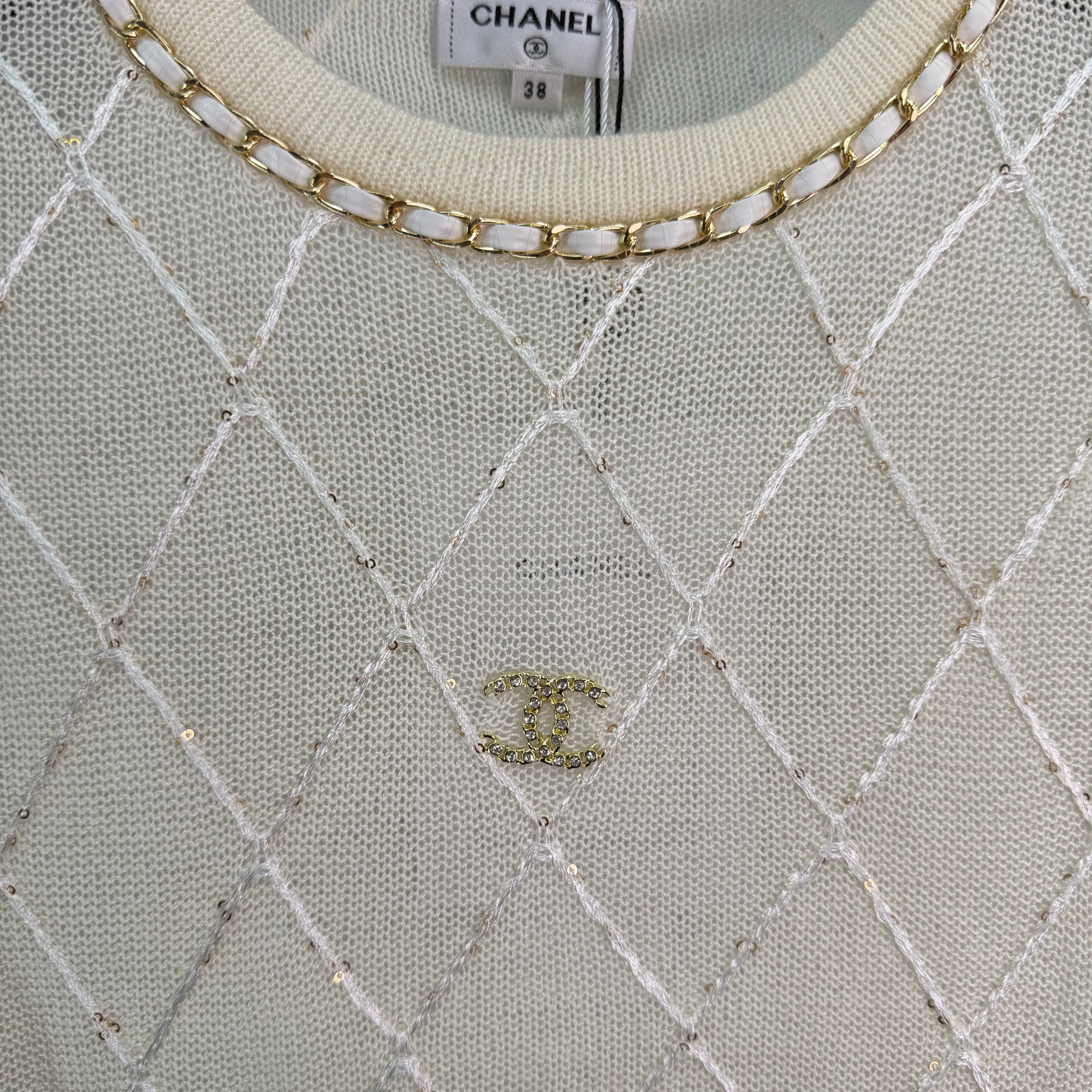 Diamond Pattern Knit Short-Sleeve Top