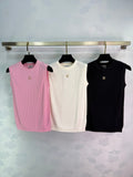 Vertical striped knit vest