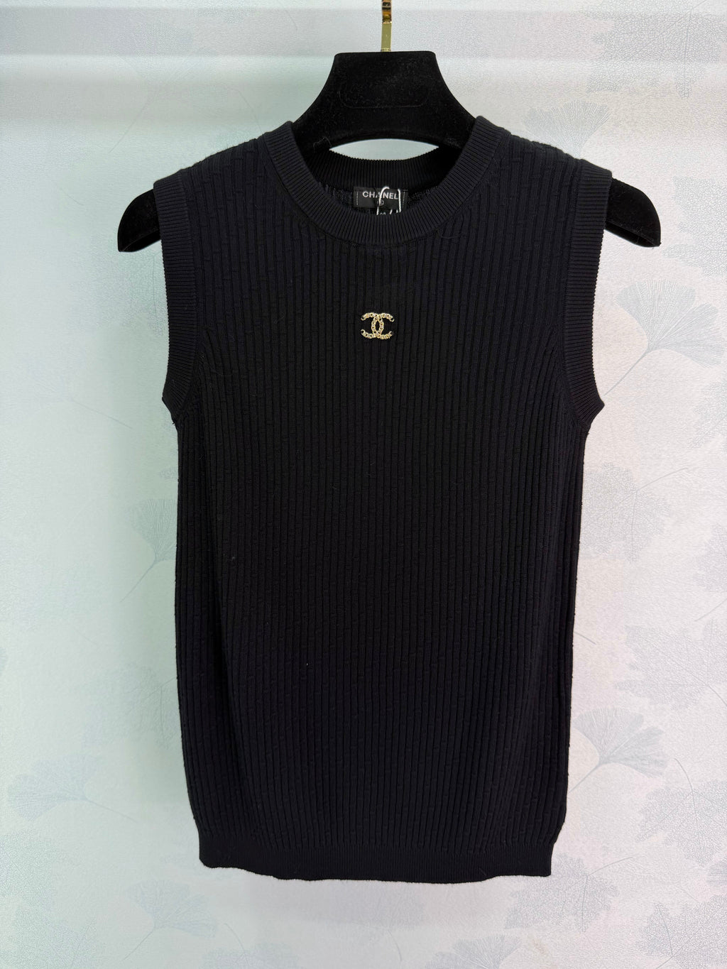 Vertical striped knit vest