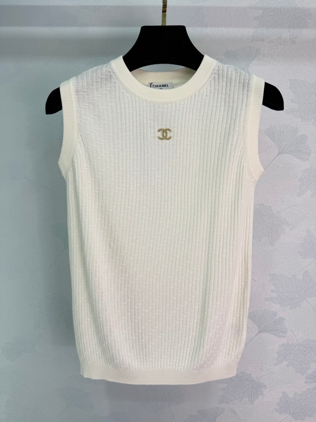 Vertical striped knit vest
