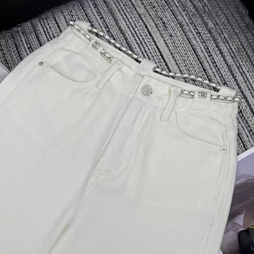 Straight-leg wide-leg trousers