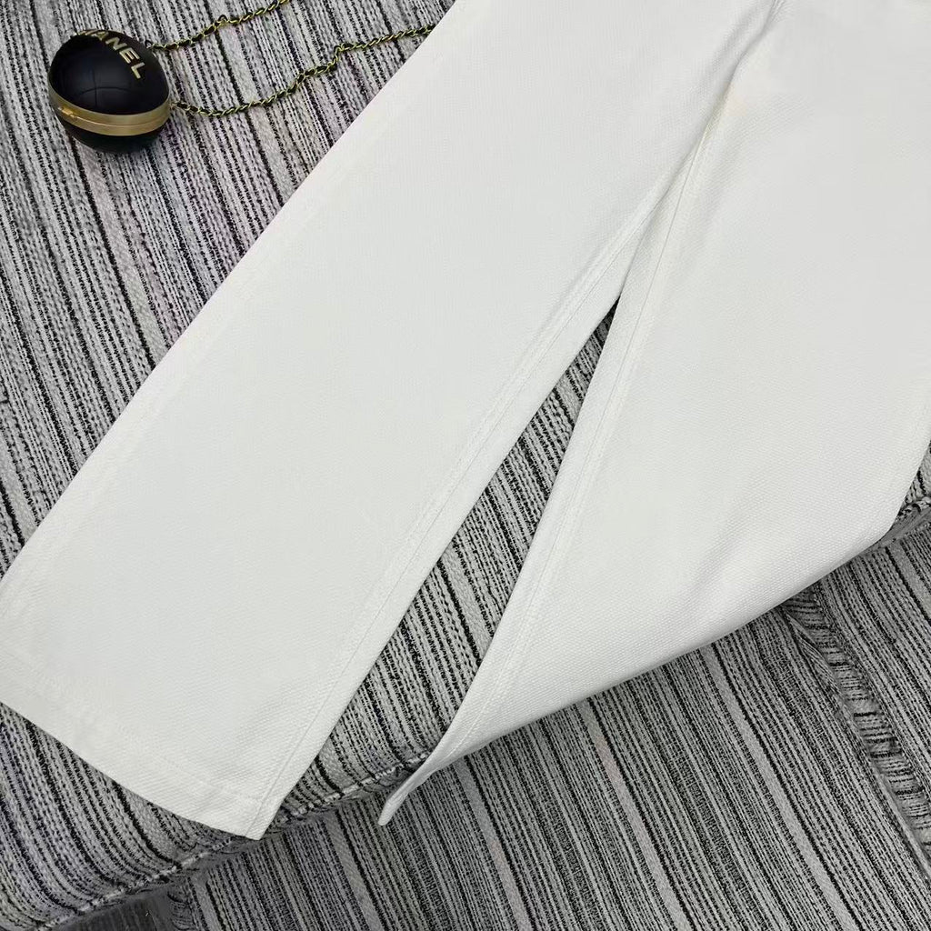 Straight-leg wide-leg trousers