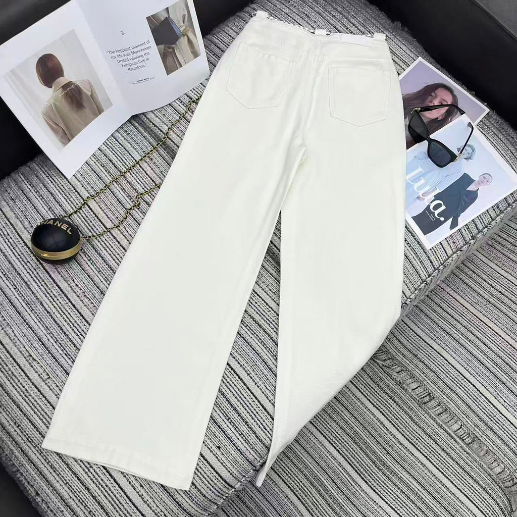 Straight-leg wide-leg trousers