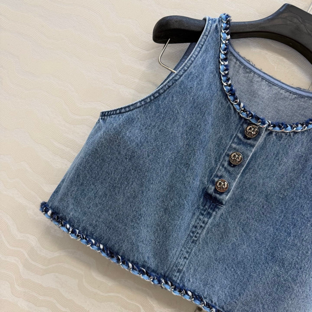 Denim Vest Top