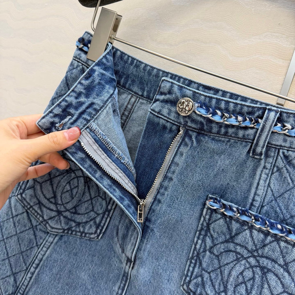 Denim Midi Skirt