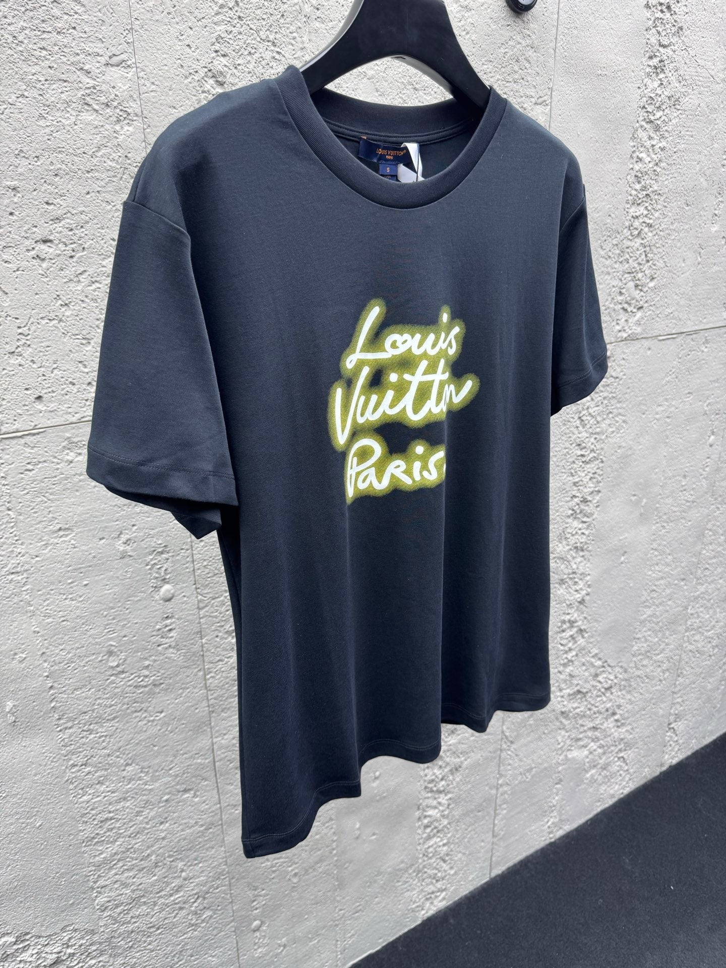 Neon Letter Print Crew Neck Short-Sleeve T-Shirt