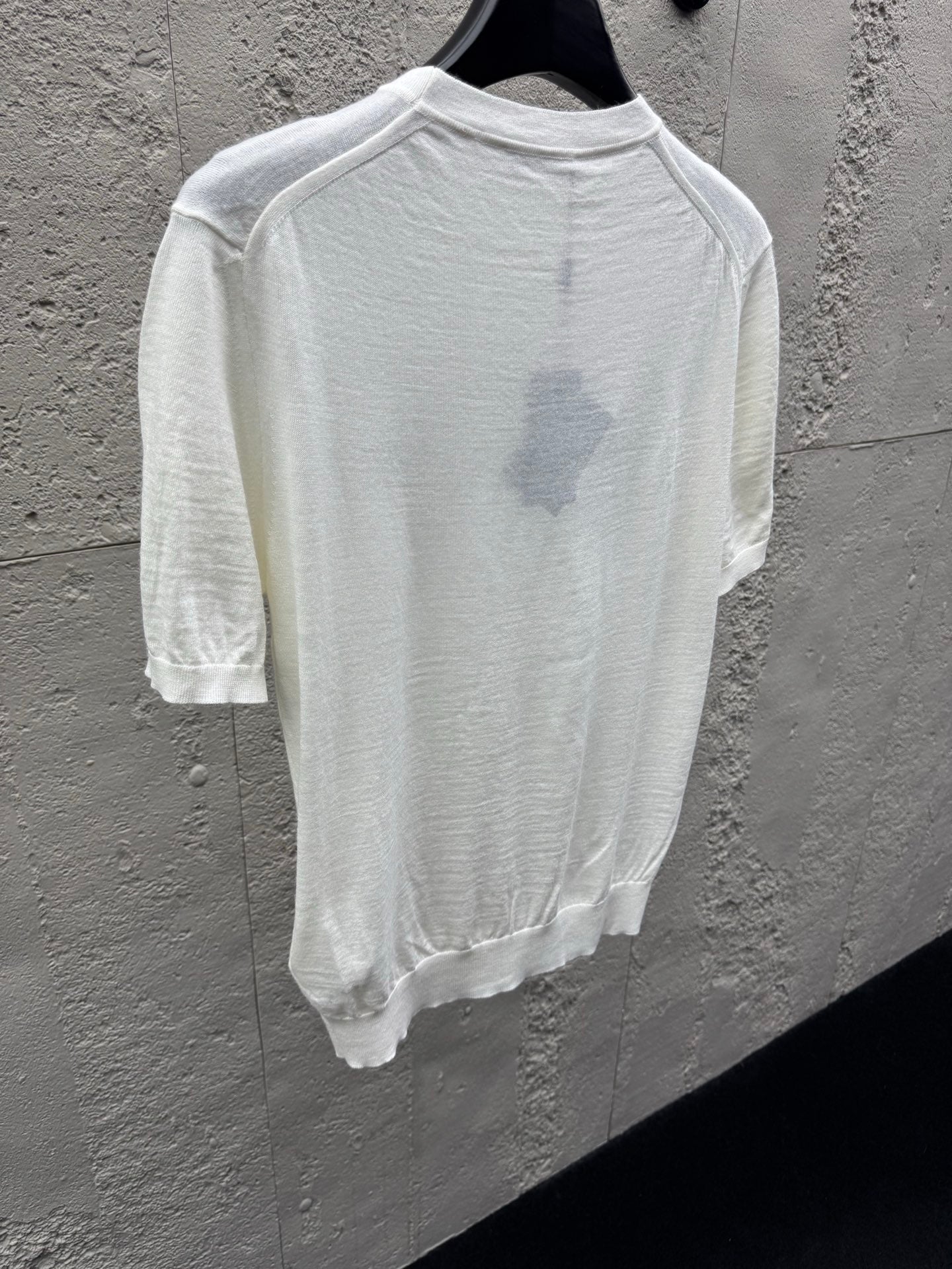 Embroidered Knit Crew Neck Short-Sleeve Top