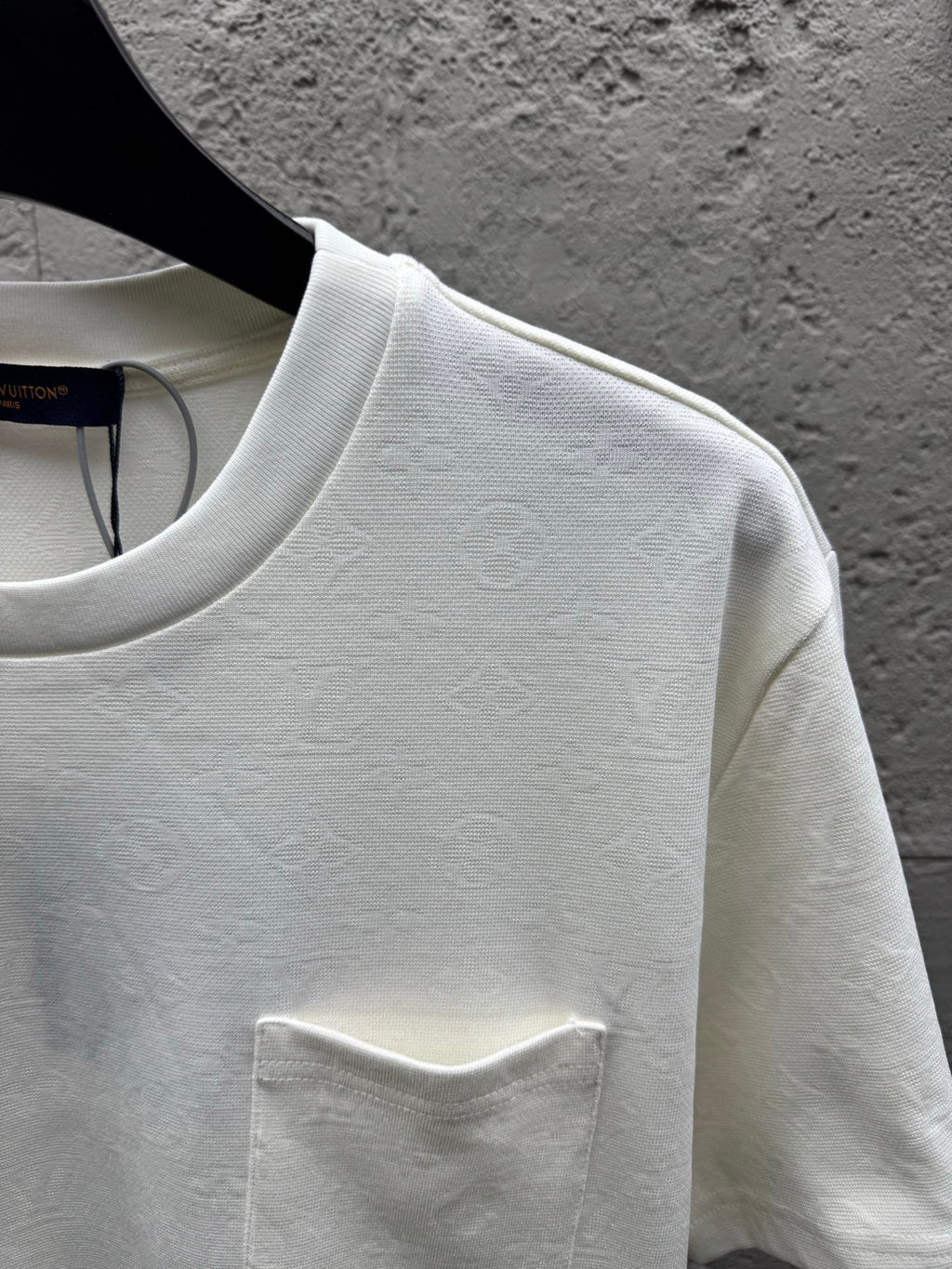All-over print jacquard crew neck short-sleeved shirt with pockets