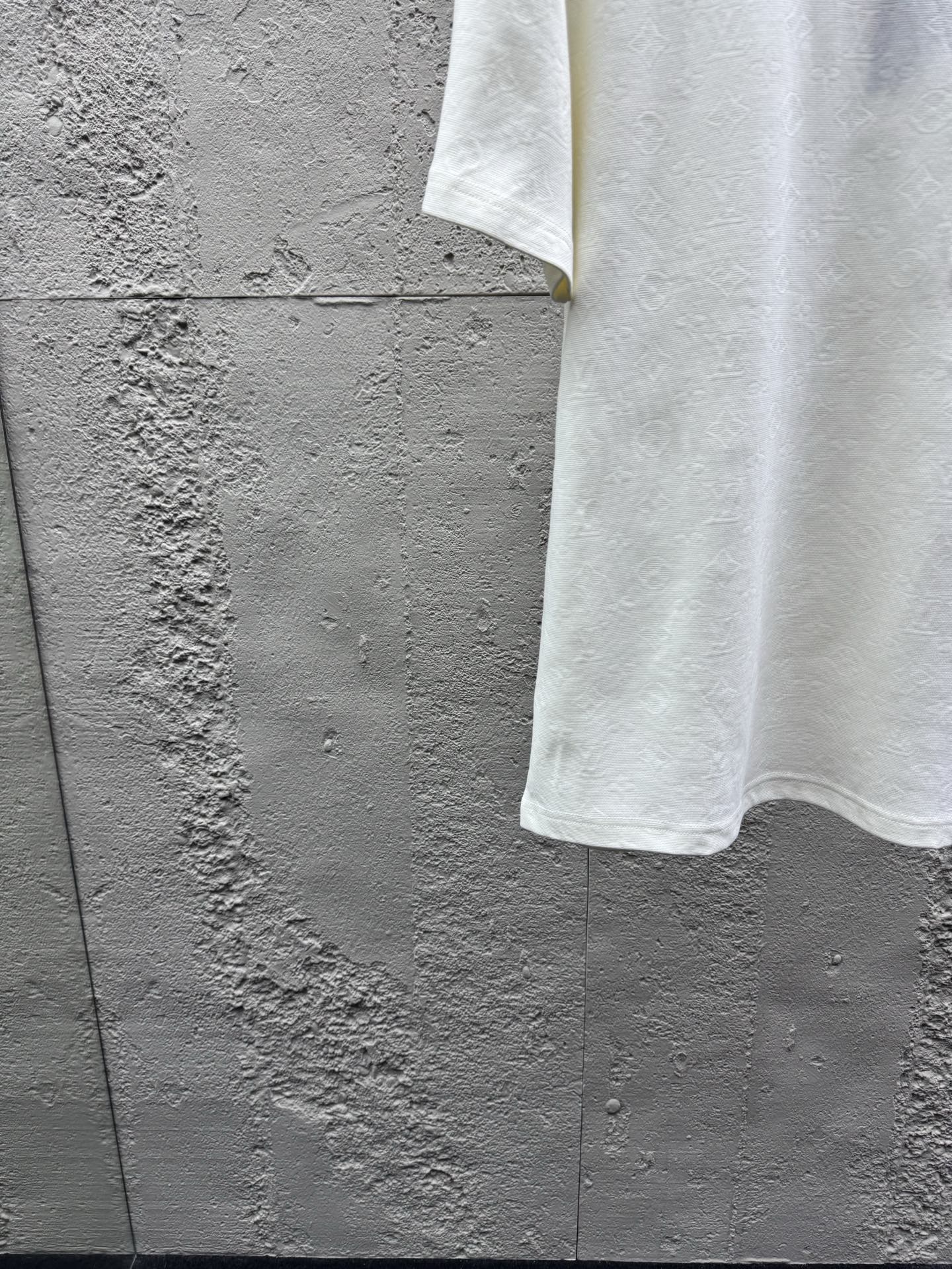 All-over print jacquard crew neck short-sleeved shirt with pockets