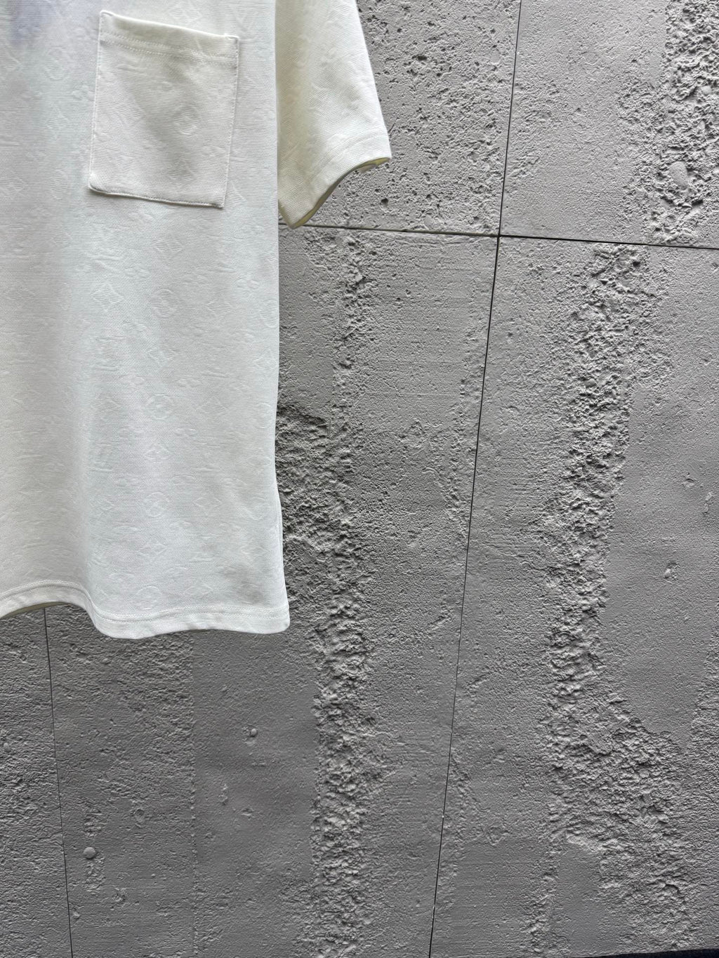All-over print jacquard crew neck short-sleeved shirt with pockets