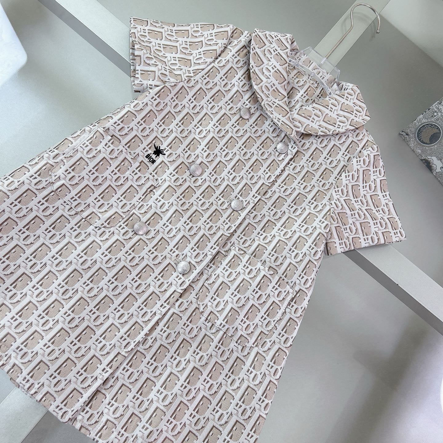 All-over logo print dress