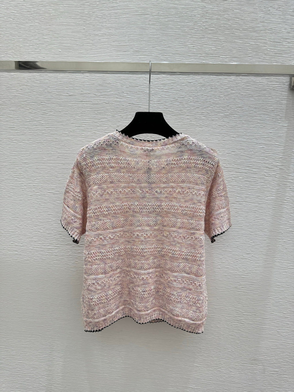 Sequined Crew Neck Knit Short Sleeve