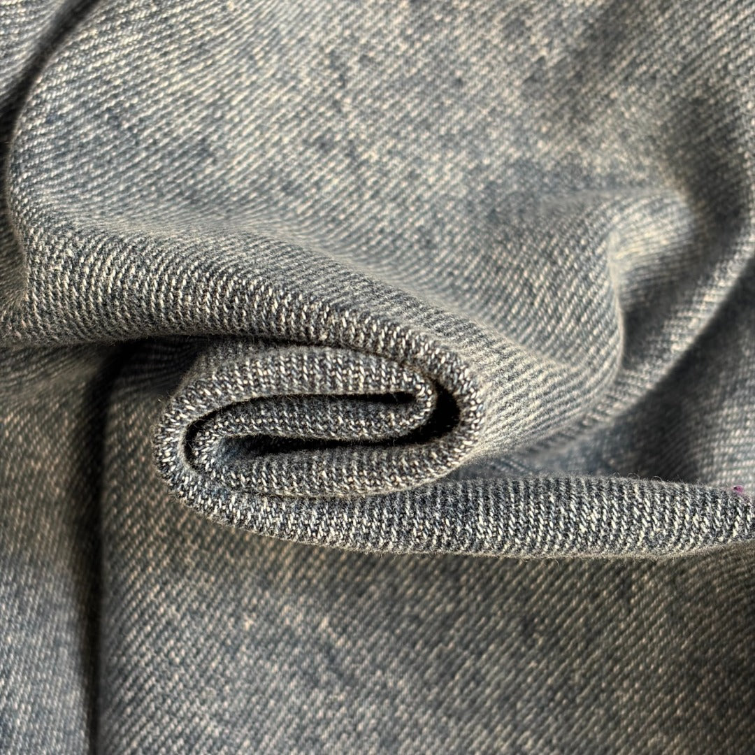 Multi-pocket, drawstring, fitted waist, lapel, long-sleeved denim jacket