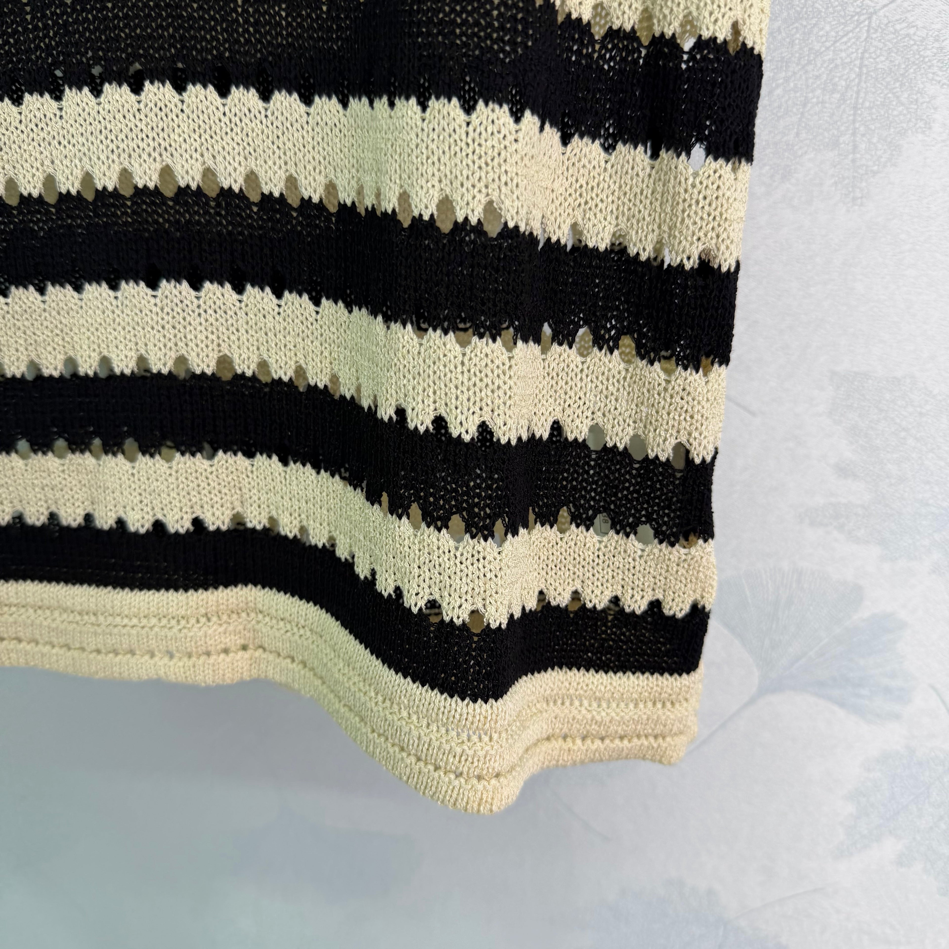 Black and White Striped Knit Vest